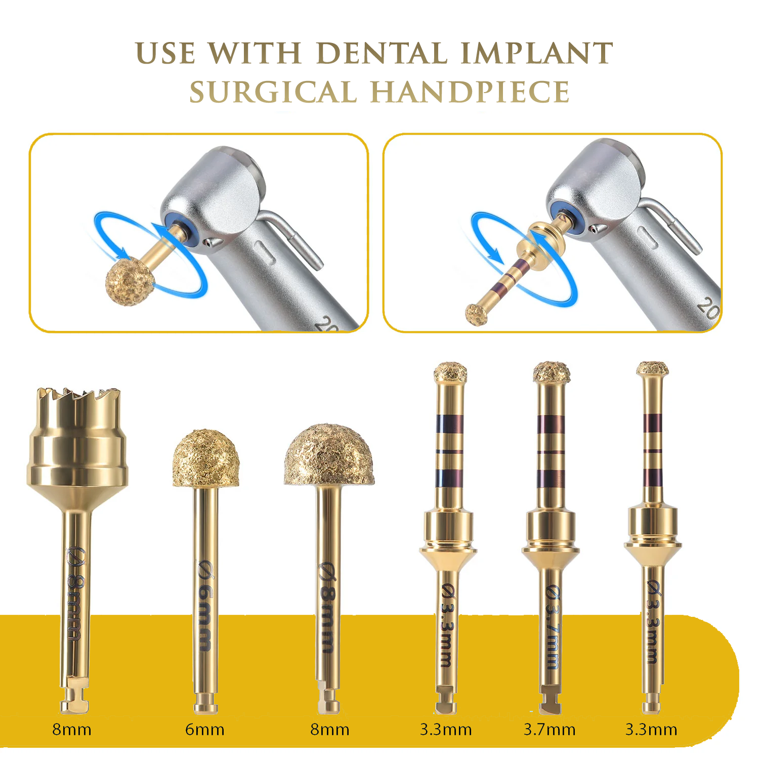Lateral Approach Sinus Lift Reamer Bur Bone Shape Kit - Diamond Coated